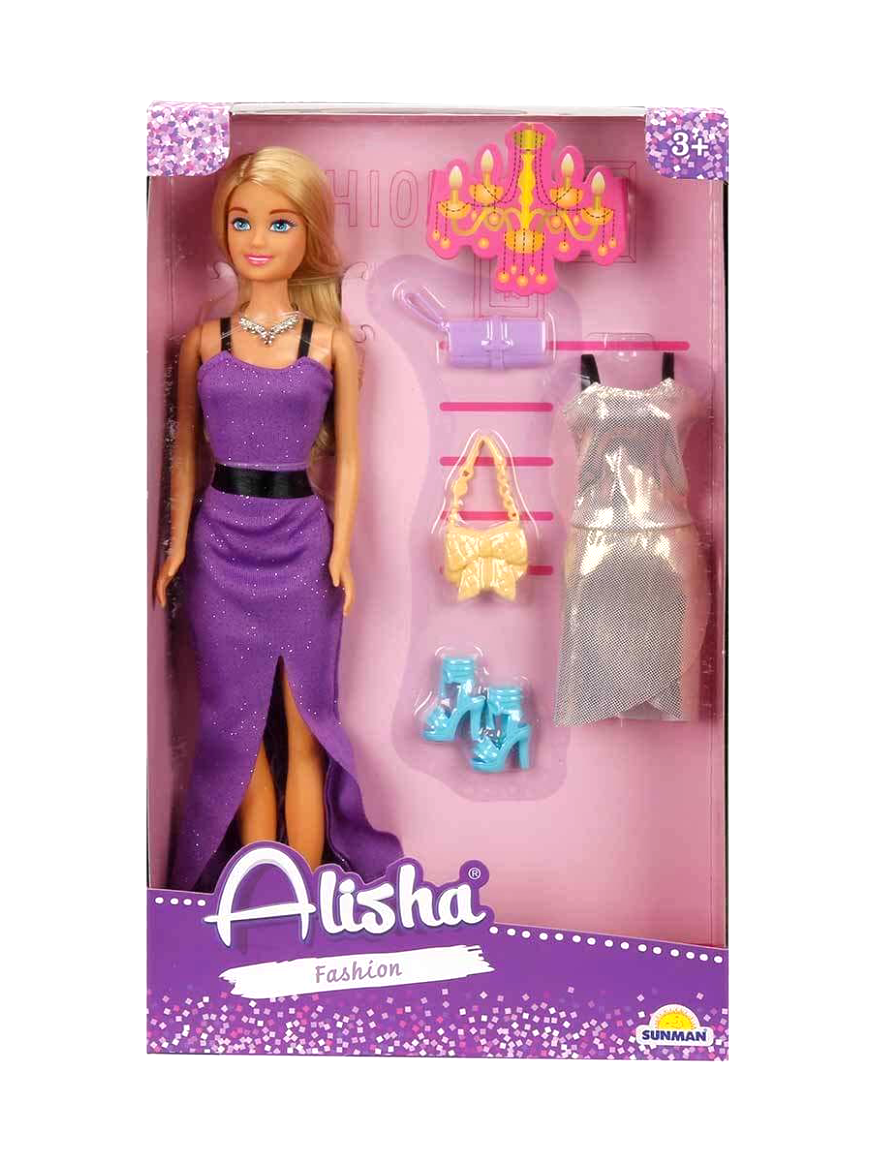 sunman minik alisha yedek kiyafetli bebek oyun seti