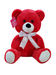 selay oyuncak oturan pelus ayi 37 cm kirmizi