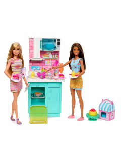 barbie brooklyn ve malibu pasta yapiyor oyun seti